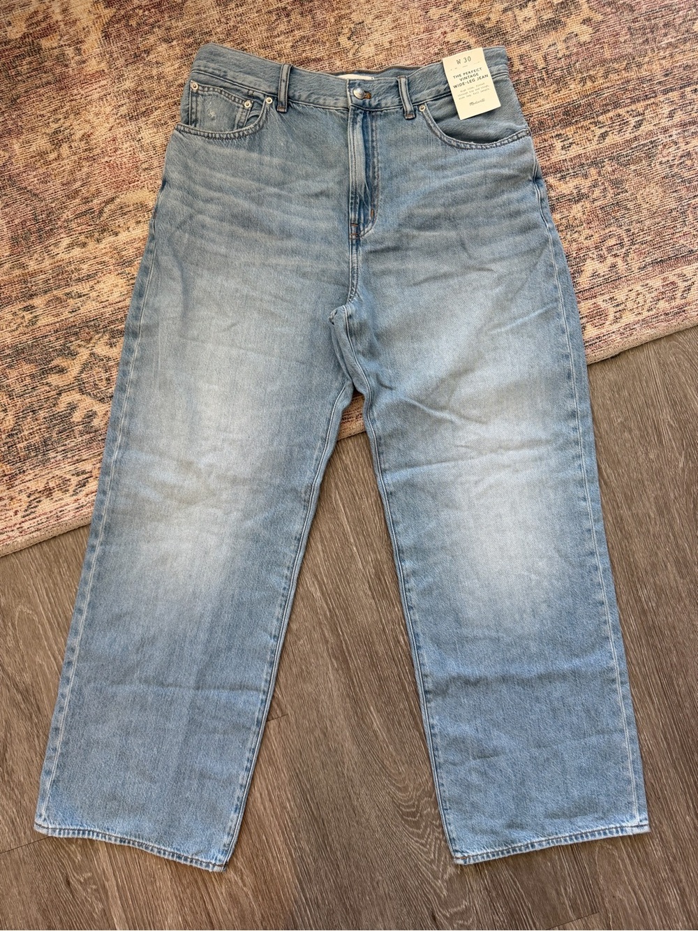 NWT Madewell Perfect Vintage Wide-Leg Jeans Northridge Wash 30